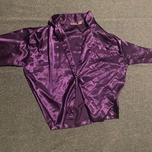 Purple Satin Blouse Women’s 2XL